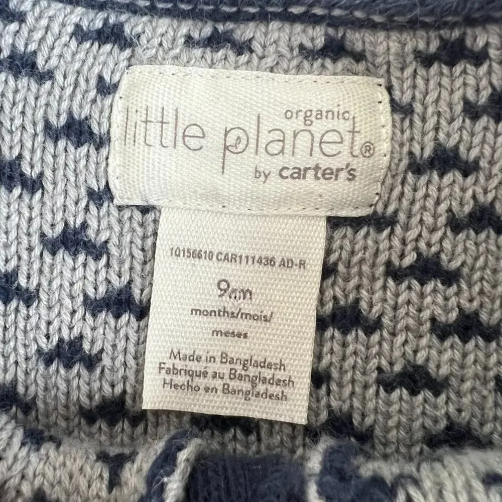 Carter's Organic Little Planet Jumpsuit 9 Month Organic Cotton Sweater Knit
